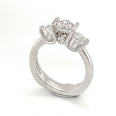 18K White Gold 3 Stone Engagement Ring